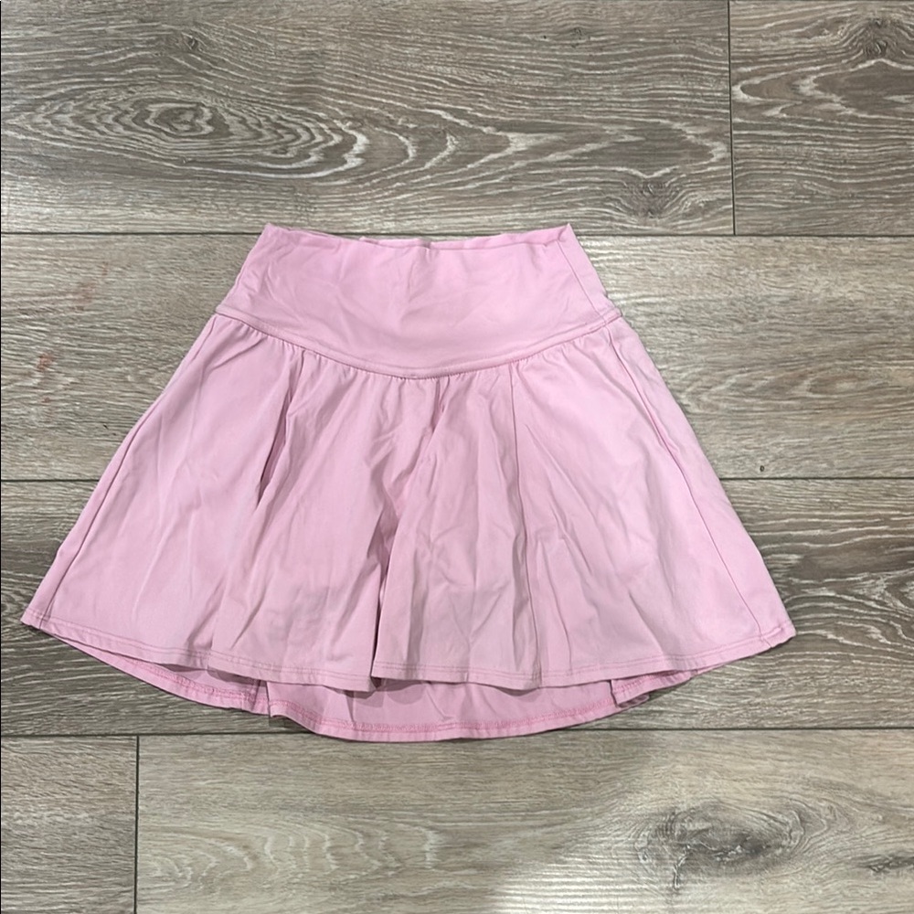 Pink Women's Skirt With Built In Shorts
